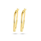 Close-up 9 karaat geelgouden oorbellen met gedraaid buispatroon - City Juwelier