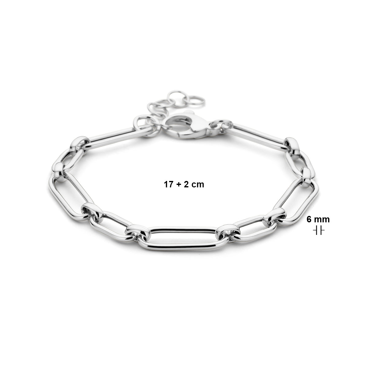 Close-up 925 sterling zilveren schakelarmband voor dames - City Juwelier