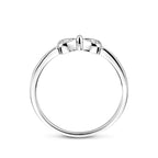Close-up detail van 925 sterling zilveren strik ring - City Juwelier