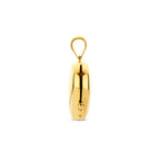 Close-up gouden medaillon hanger hartje geelgoud detail sluiting - City Juwelier