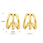 Close-up gouden stekeroorringen stainless steel - City Juwelier
