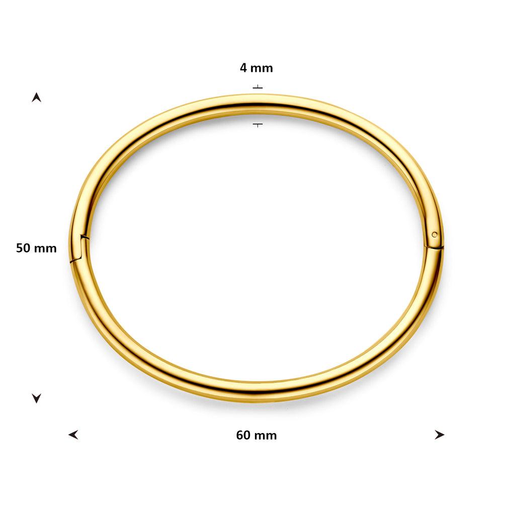 Close-up hoogglans afwerking gouden bangle - City Juwelier