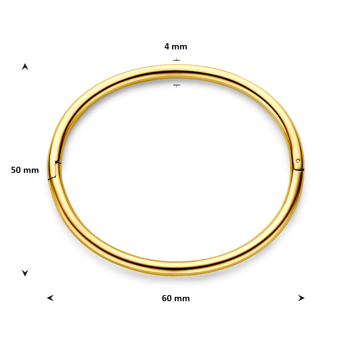 Close-up hoogglans afwerking gouden bangle - City Juwelier