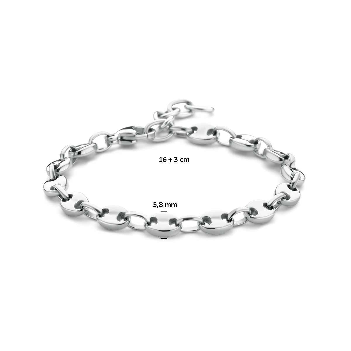 Close-up karabijnsluiting en extensie van Cafelina armband - City Juwelier