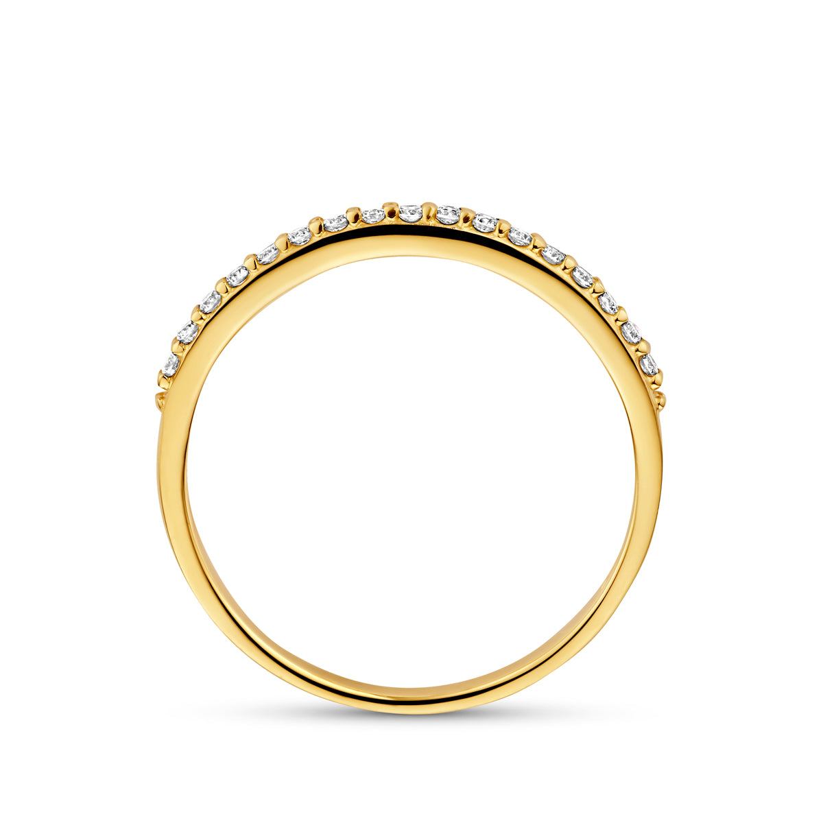 Close-up lab grown diamant 0.17ct in gouden ring - City Juwelier