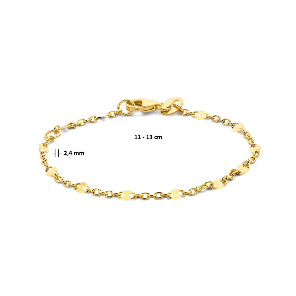 Close-up van 14K gouden armband met karabijnsluiting voor kinderen - City Juwelier