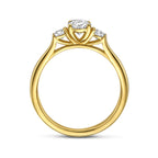 Close-up van 14K gouden ring met 0.99 karaat lab grown diamant voor vrouwen - City Juwelier