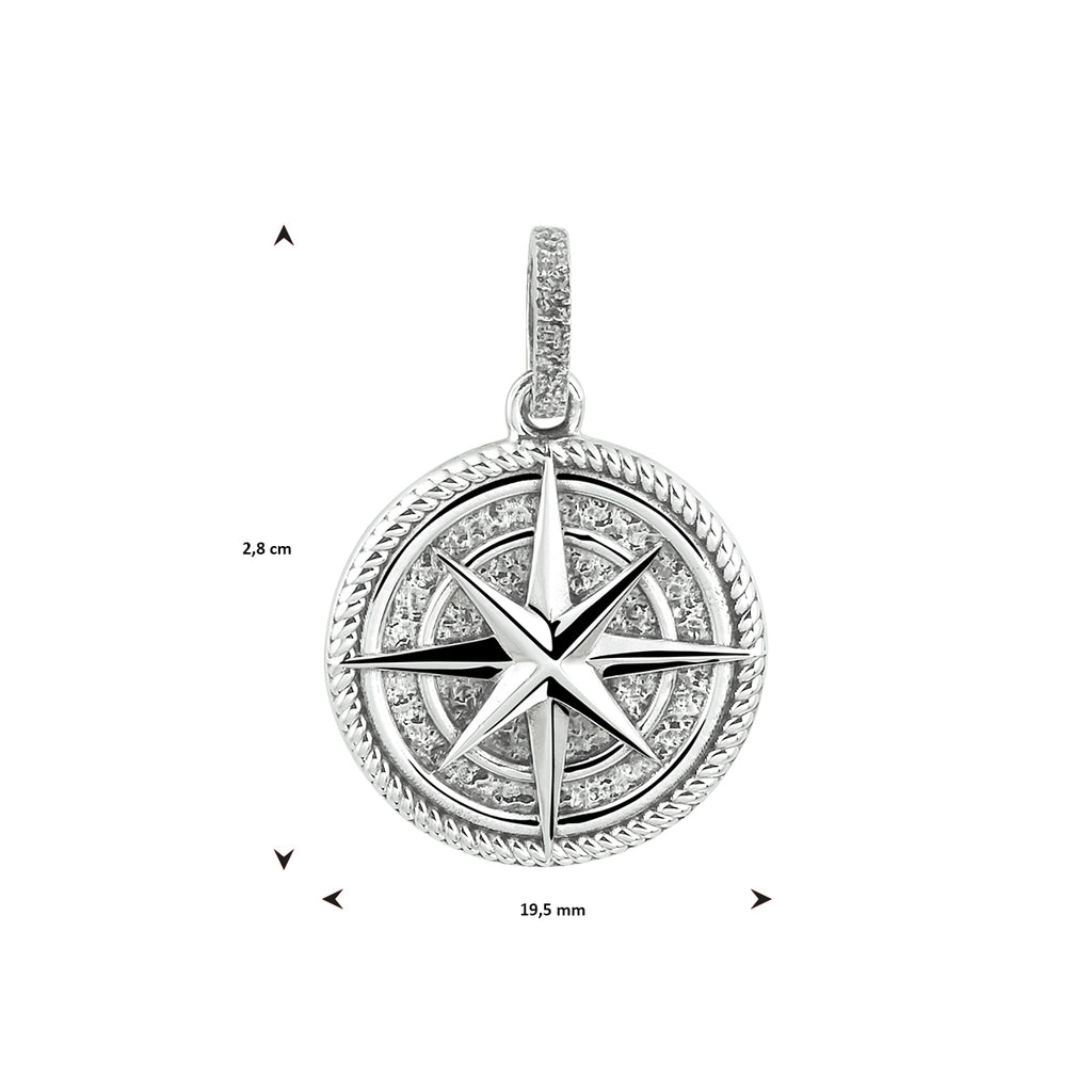 Close-up van geoxideerde ster hanger in 925 sterling zilver voor mannen - City Juwelier