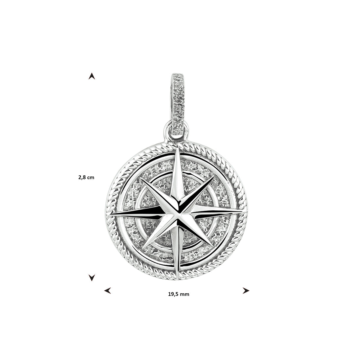 Close-up van geoxideerde ster hanger in 925 sterling zilver voor mannen - City Juwelier