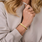 Close-up van gold plated armband met 8mm schakels - City Juwelier