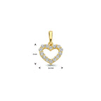 Close-up van gouden hart hanger keurmerk 375 - City Juwelier