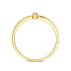 Close-up van natuurlijke diamant in 14K geelgouden ring - City Juwelier