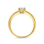 Close-up vergulde ring met zirkonia detail voor vrouwen - City Juwelier