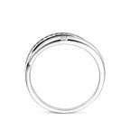 Close-up zirkonia steentjes in 925 zilveren dames ring - City Juwelier