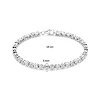 Coeuranthea zilverkleurige tennisarmband met karabijnsluiting detail voor dames - City Juwelier
