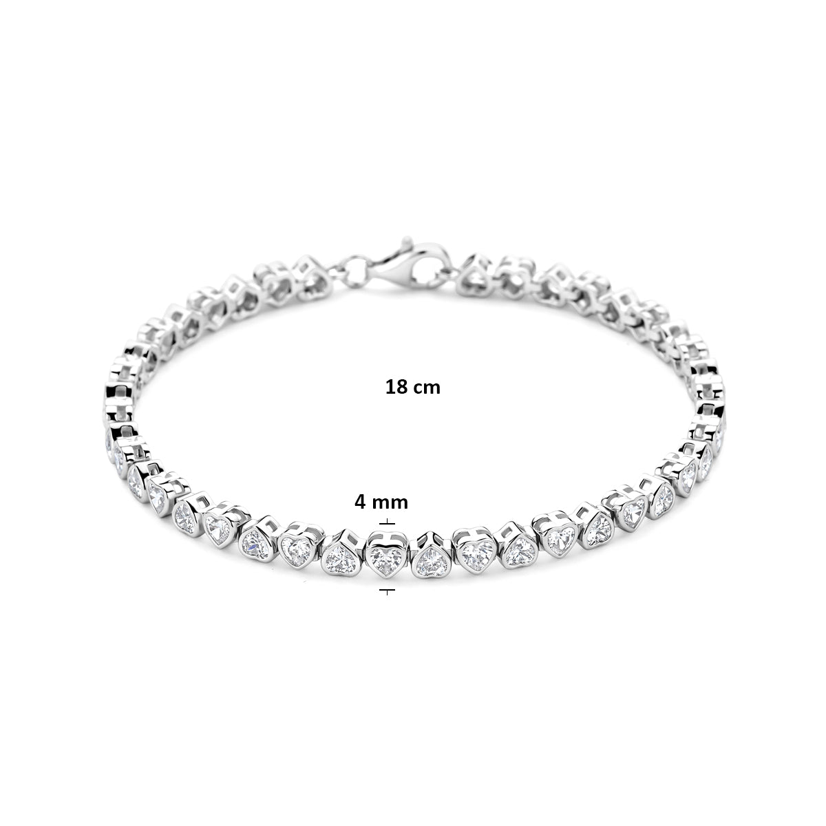 Coeuranthea zilverkleurige tennisarmband met karabijnsluiting detail voor dames - City Juwelier