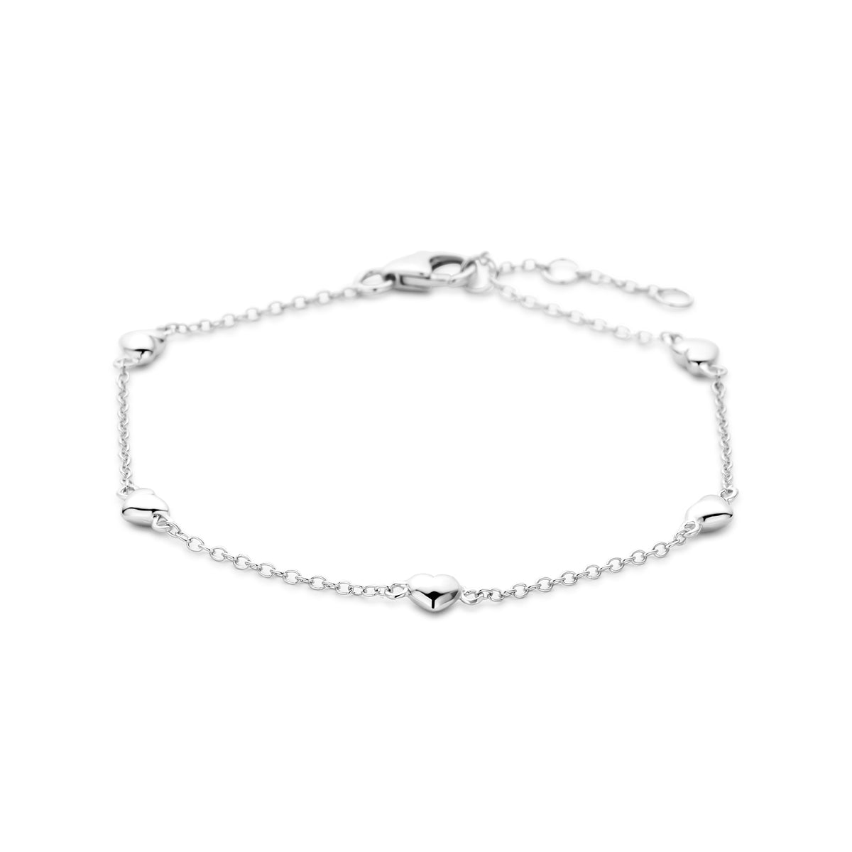 Corabelle zilveren armband met hartjes voor vrouwen - 925 sterling zilver - City Juwelier