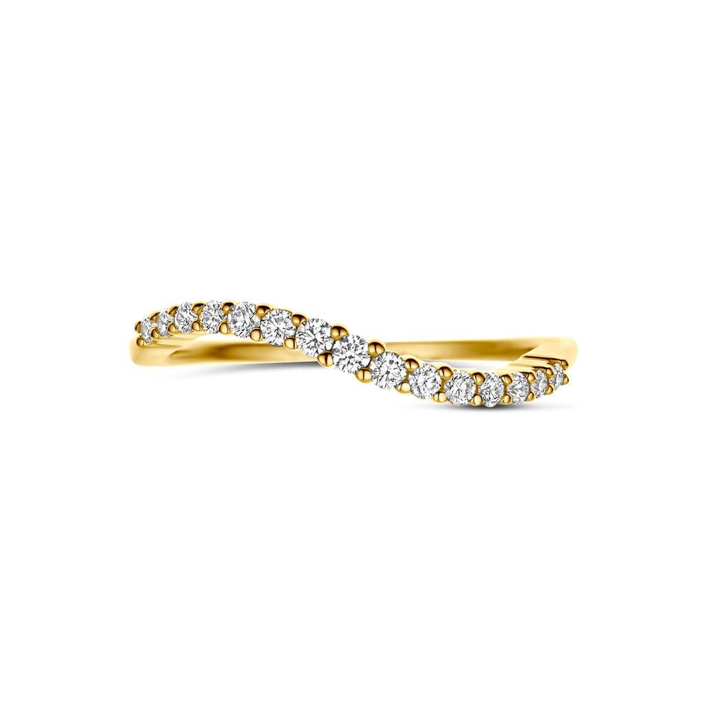 Dames gouden ring met diamant 0.21 karaat bovenaanzicht - City Juwelier