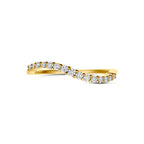 Dames gouden ring met diamant 0.21 karaat bovenaanzicht - City Juwelier