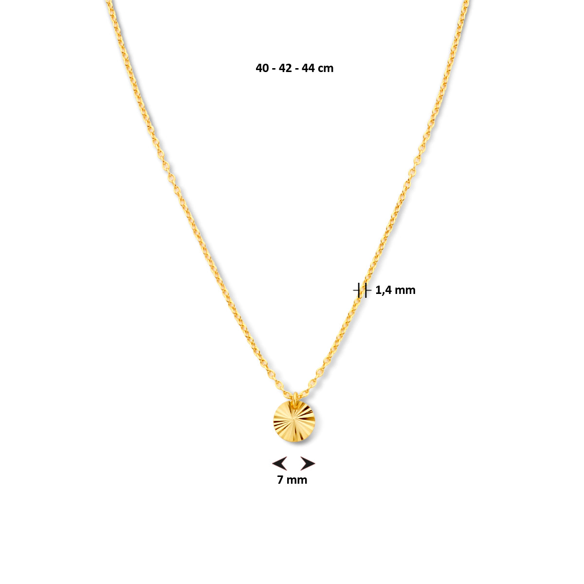 Ketting rondje gediamanteerd