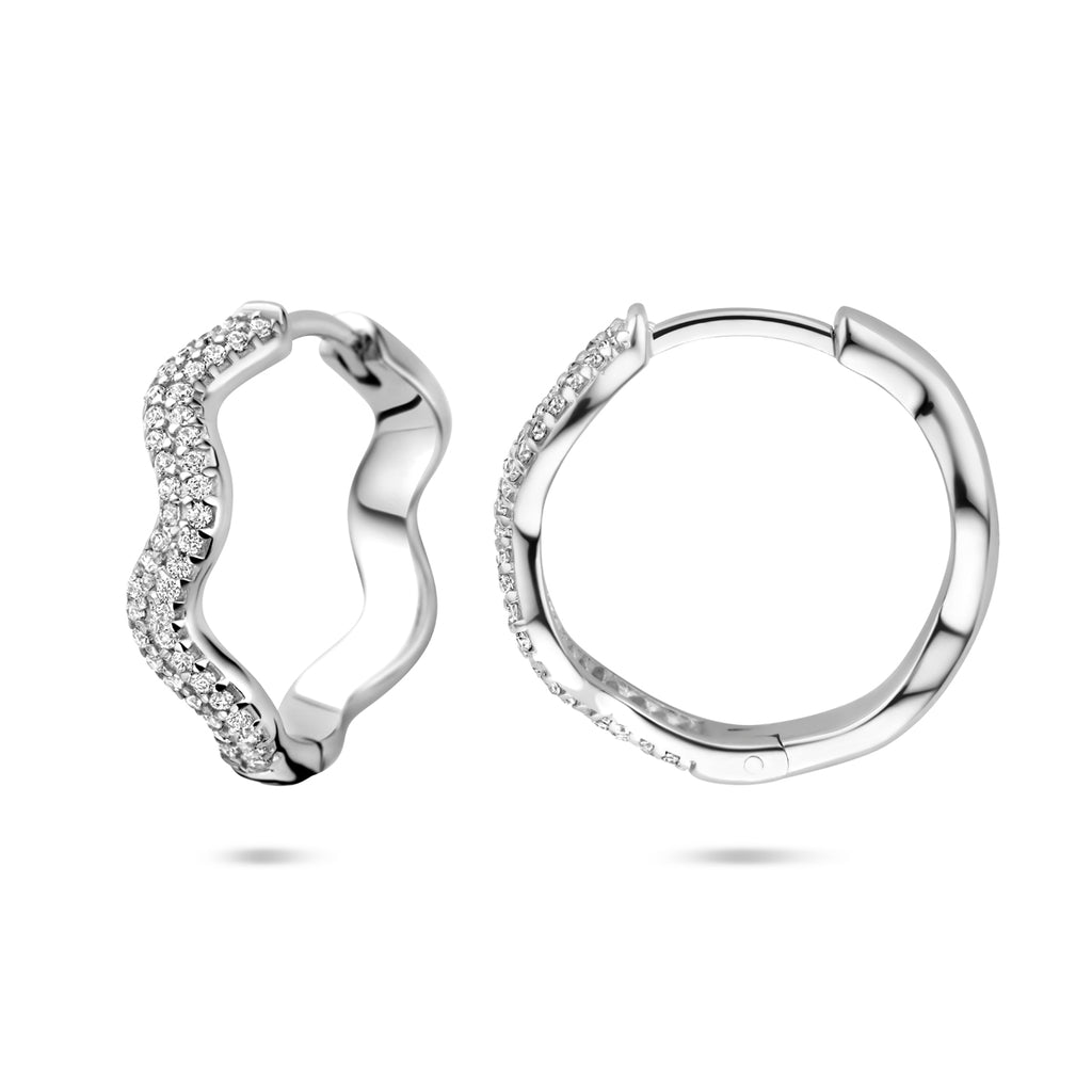 Detail foto gerhodineerde zilveren klapoorbellen 20mm - City Juwelier