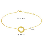 Detail gepolijst 14K gouden armband met hart voor dames - City Juwelier
