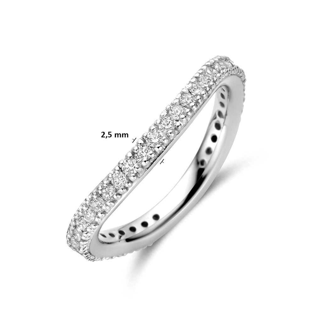 Detail gerhodineerde afwerking van Zirellia zilveren ring - City Juwelier