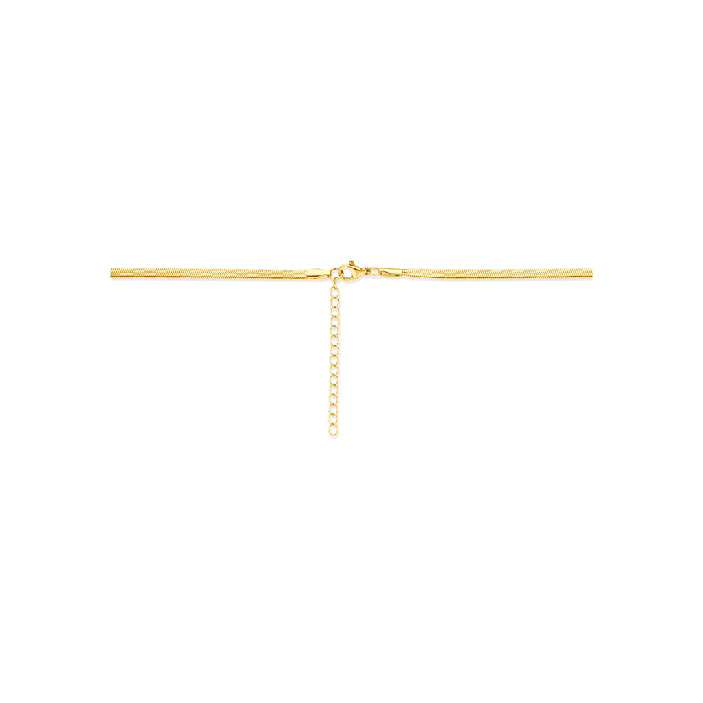 Detail gouden omega ketting stainless steel afwerking - City Juwelier