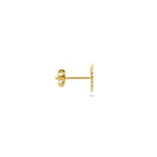 Detail gouden oorknop met poussette sluiting 14K geelgoud - City Juwelier