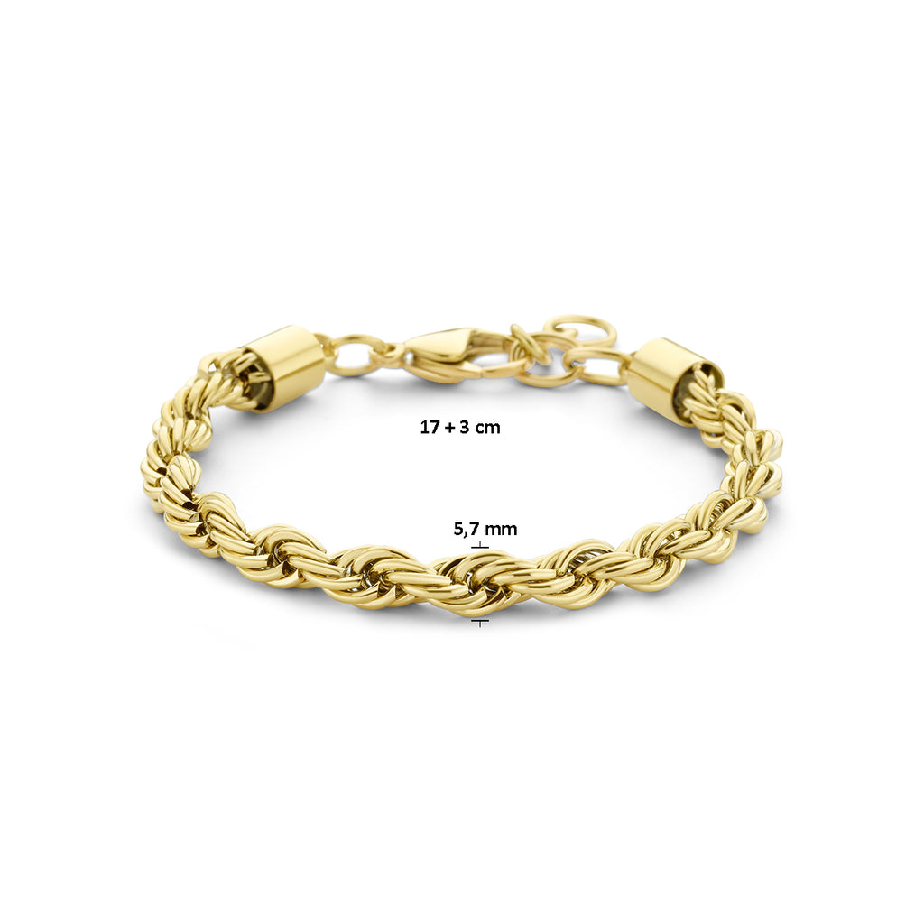 Detail goudkleurige koord armband stainless steel voor vrouwen - City Juwelier