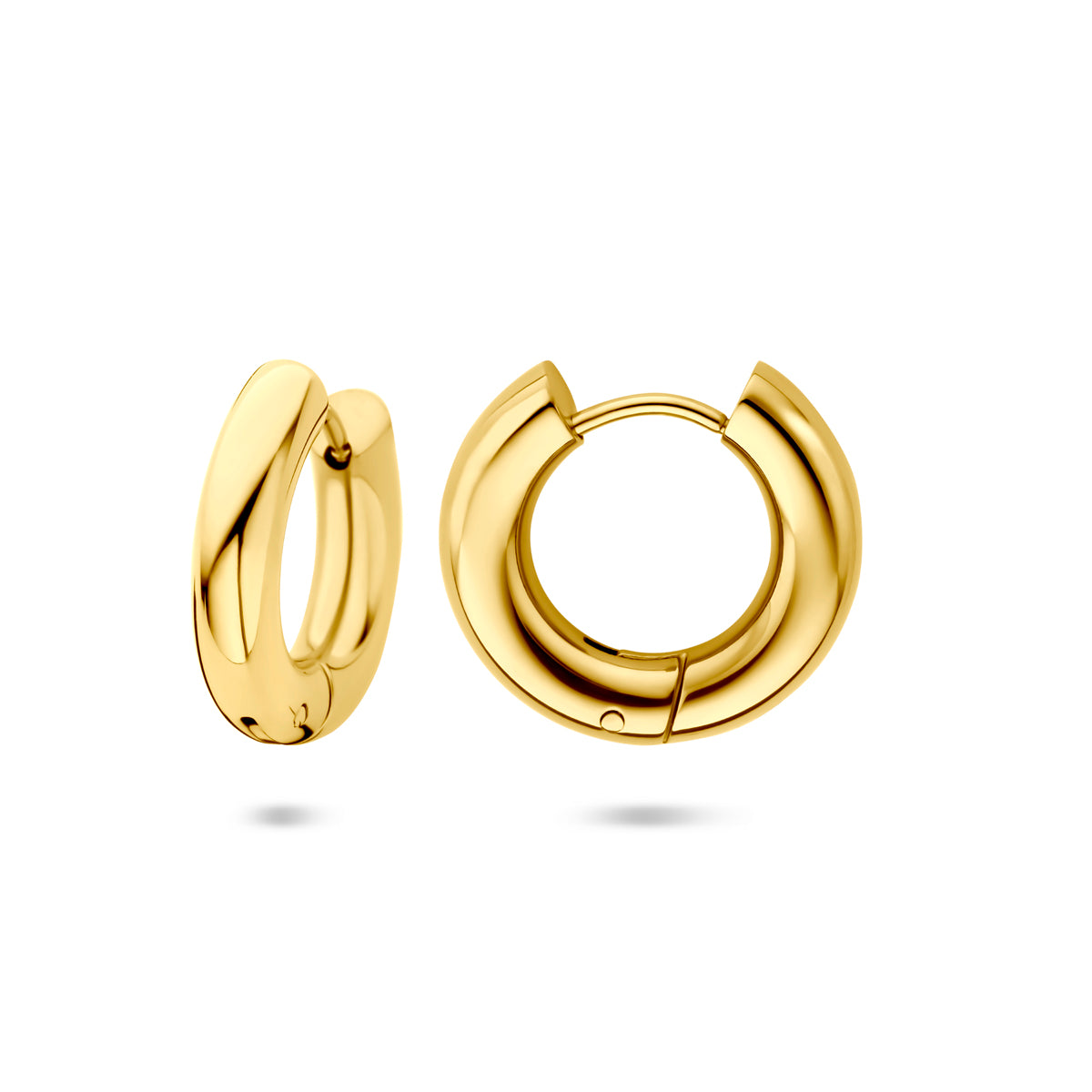 Detail klapmechanisme gouden klapoorbellen dames - City Juwelier