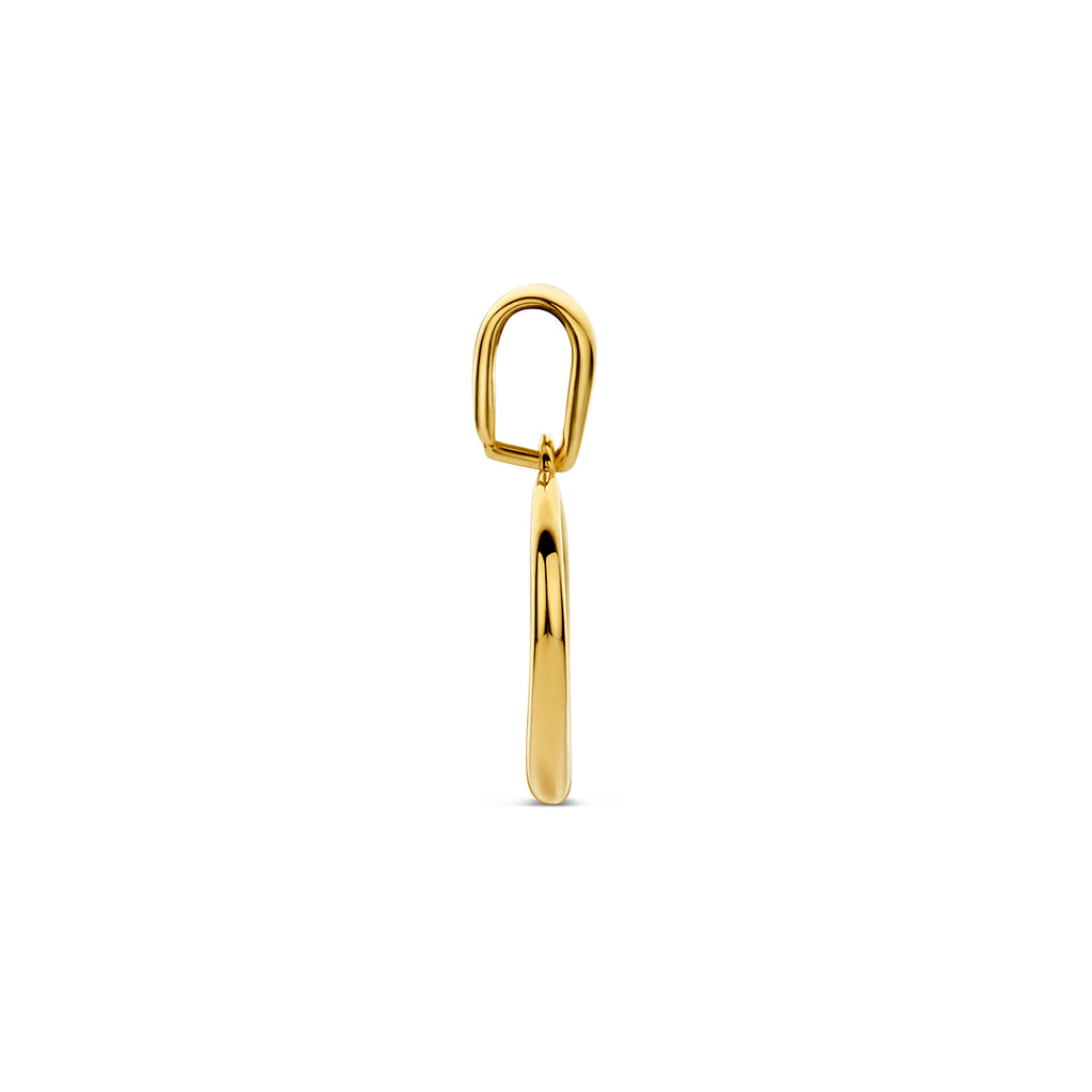 Detail opname van 9K gouden hart hanger afwerking - City Juwelier