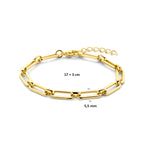Detail schakel armband goudkleurig stainless steel voor vrouwen - City Juwelier