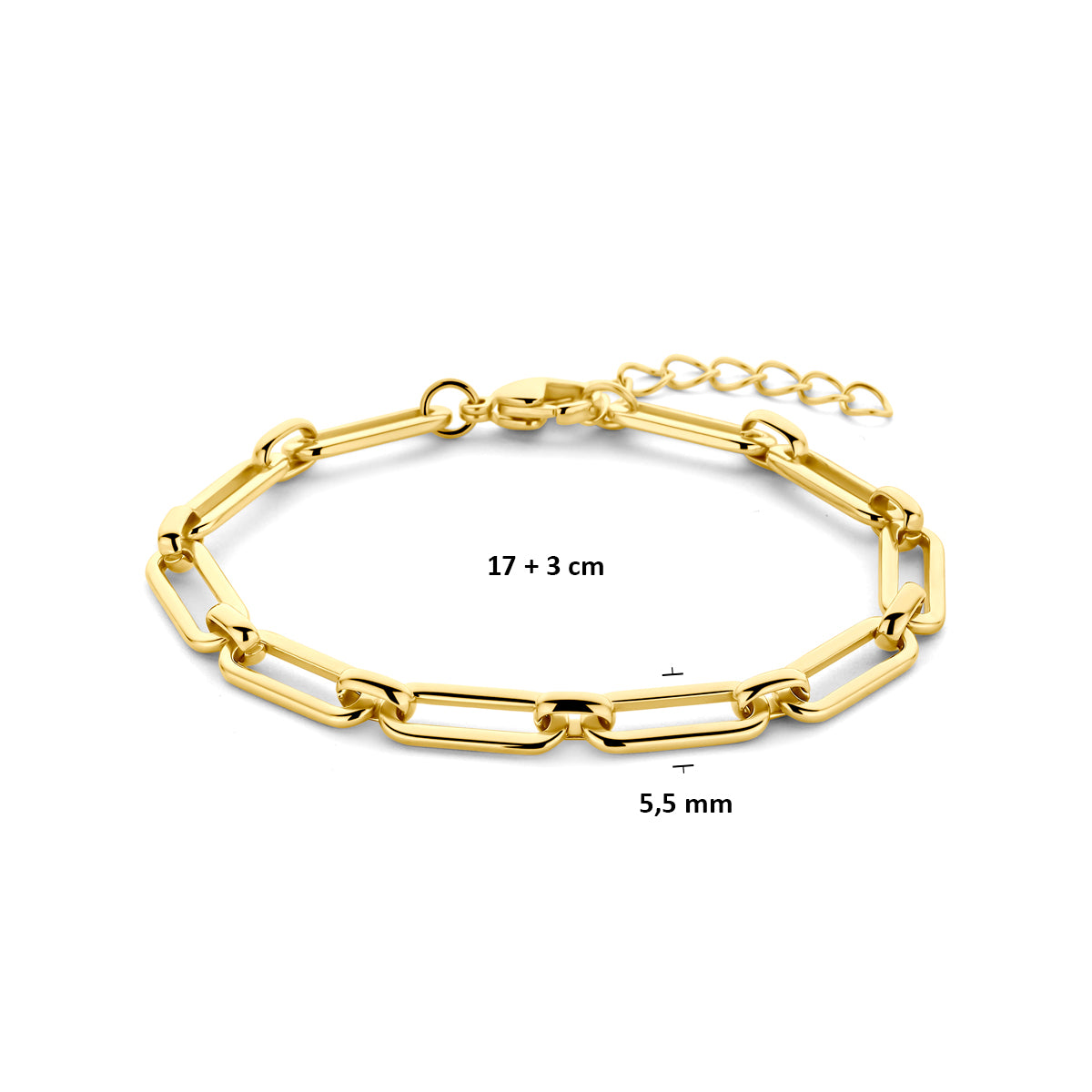 Detail schakel armband goudkleurig stainless steel voor vrouwen - City Juwelier