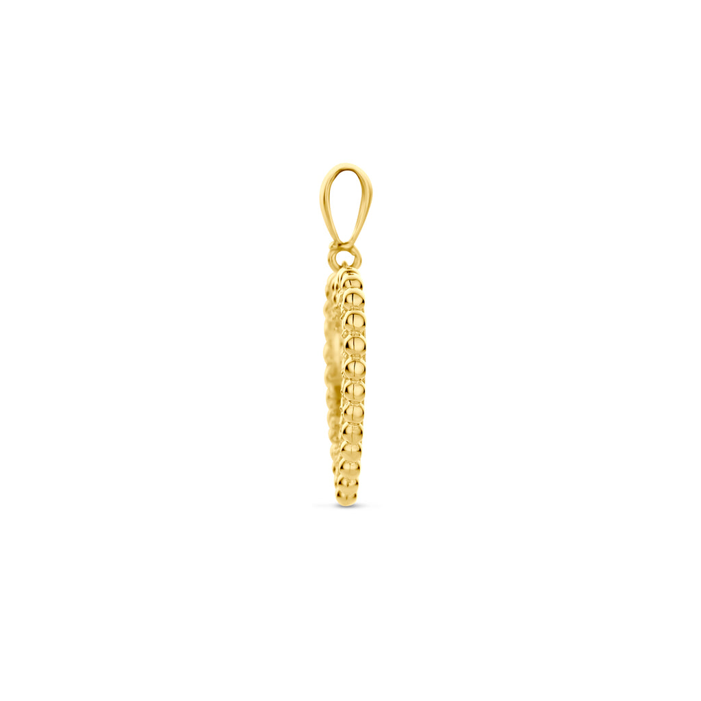 Detail van 14K geelgoud hart hanger met zirkonia voor vrouwen - City Juwelier