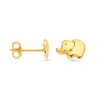 Detail van 14K gouden kinderorknopjes met olifant design - City Juwelier