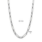 Detail van 925 sterling zilver schakelketting met gerhodineerde afwerking - City Juwelier