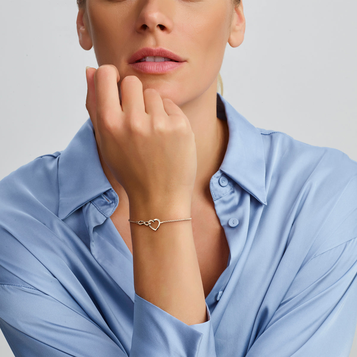 Detail van 925 zilver hart infinity armband set valentijn cadeau - City Juwelier