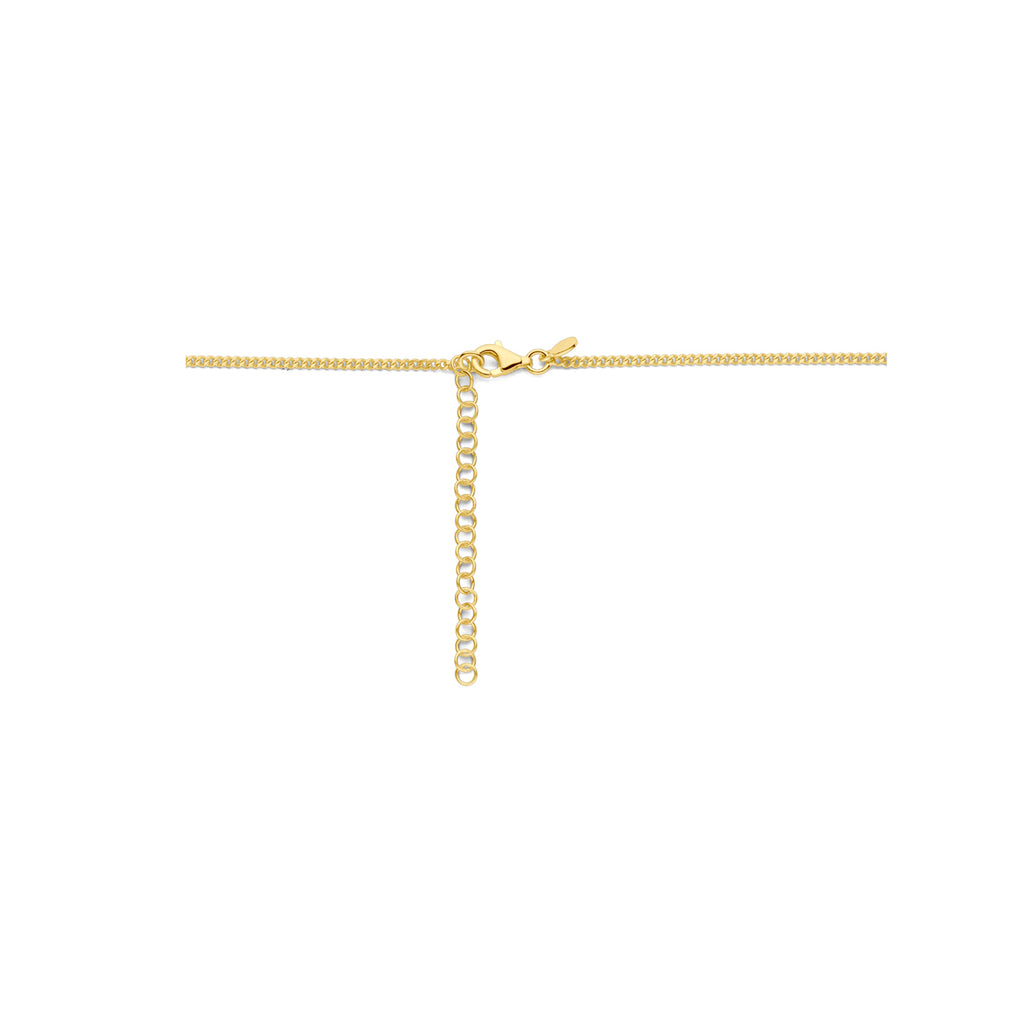 Detail van 925 zilver vergulde schakel ketting met hart - City Juwelier