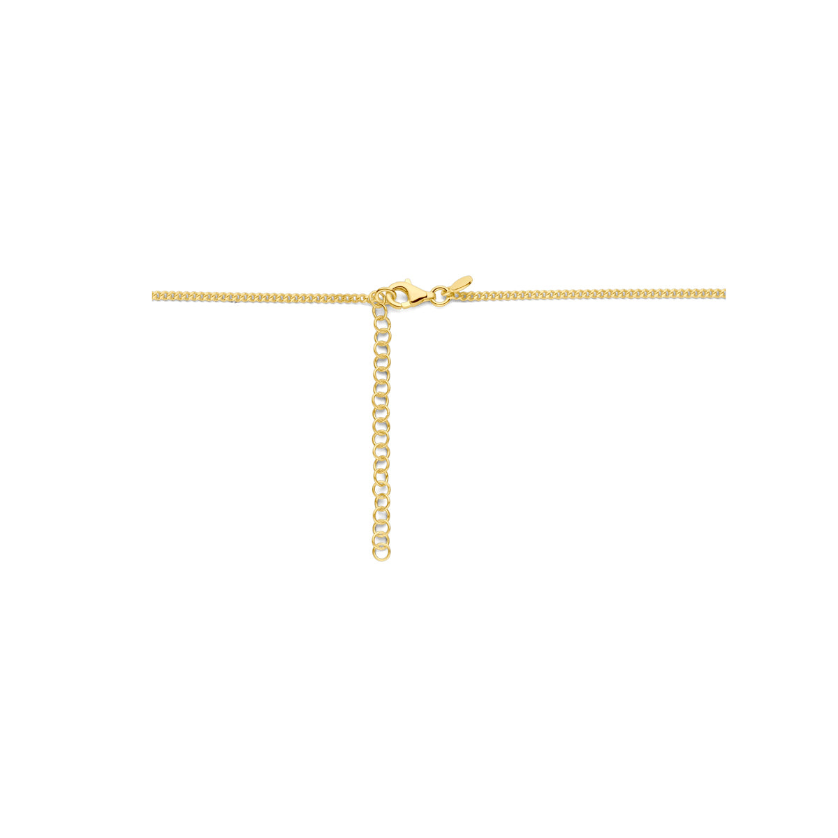 Detail van 925 zilver vergulde schakel ketting met hart - City Juwelier