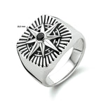 Detail van 925 zilver zegelring met ster symbool voor mannen - City Juwelier