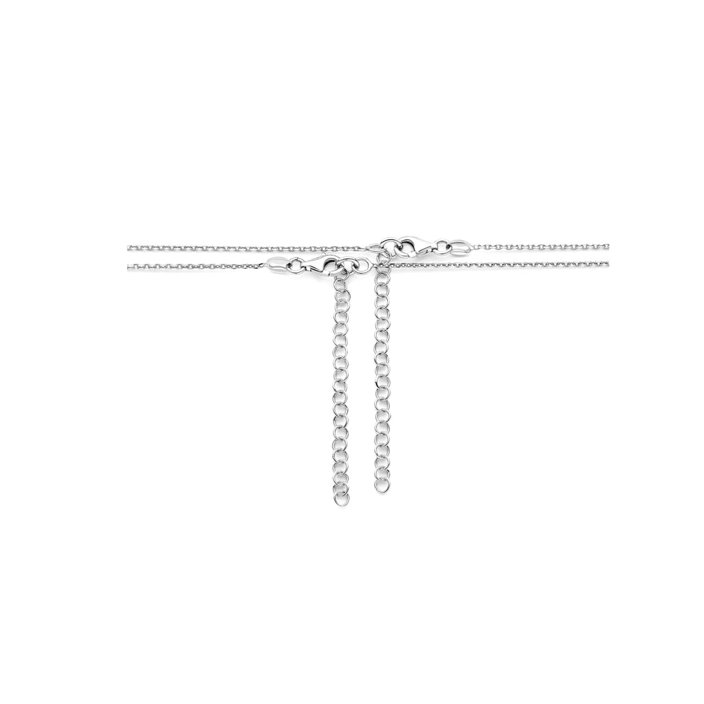 Detail van elegante hartjes ketting in zilver met hoogglans afwerking - City Juwelier