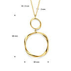 Detail van gedraaide gouden collier in verguld zilver - City Juwelier
