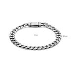 Detail van geoxideerde 925 zilver gourmette armband voor mannen - City Juwelier
