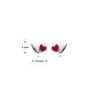 Detail van gerhodineerde zilveren hartjes oorbellen voor meisjes - City Juwelier