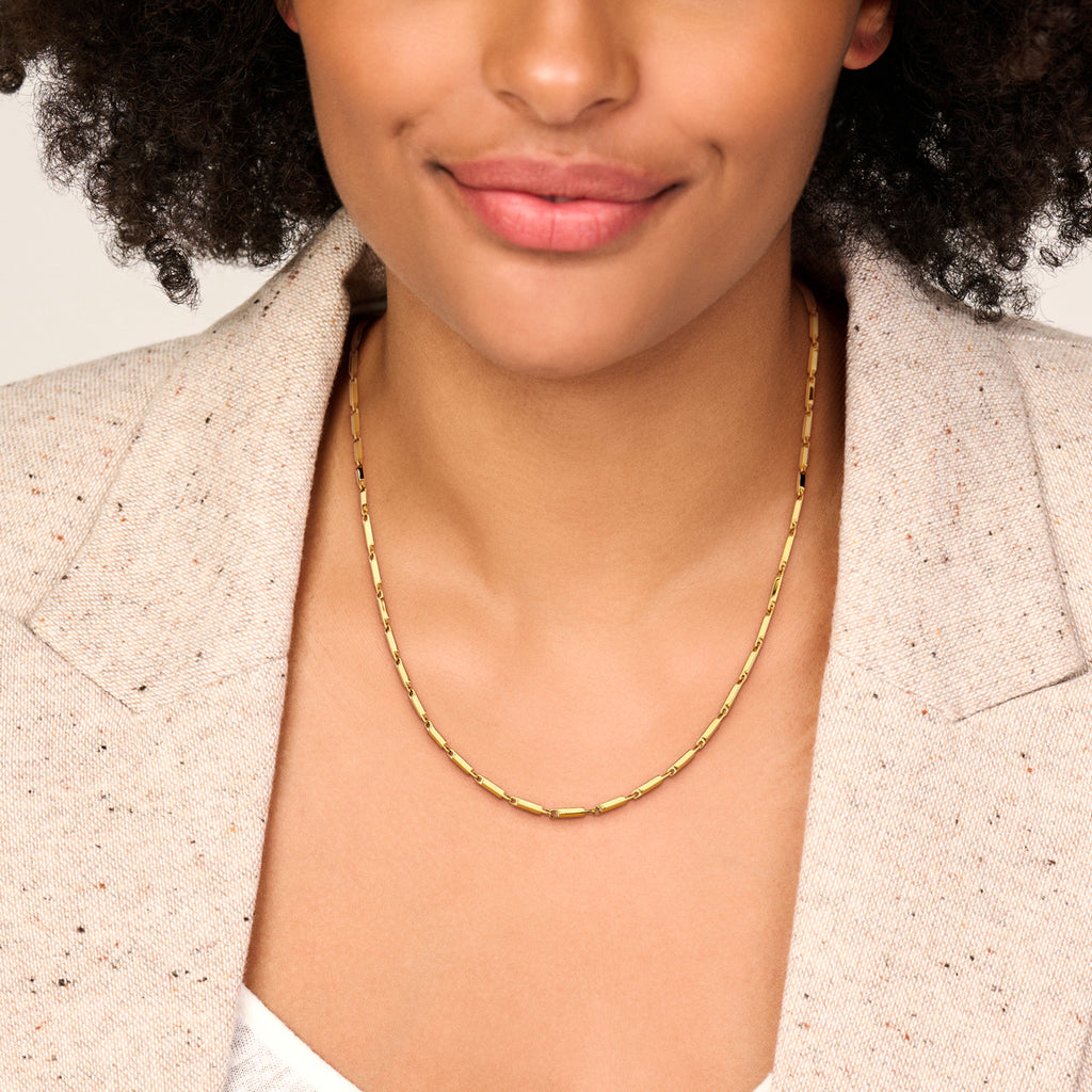 Detail van gouden stainless steel ketting schakels - City Juwelier