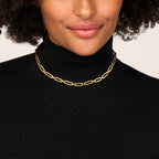 Detail van goudkleurige schakelketting dames - City Juwelier