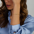 Detail van hart infinity armband in verguld 925 zilver - Valentijn cadeau - City Juwelier