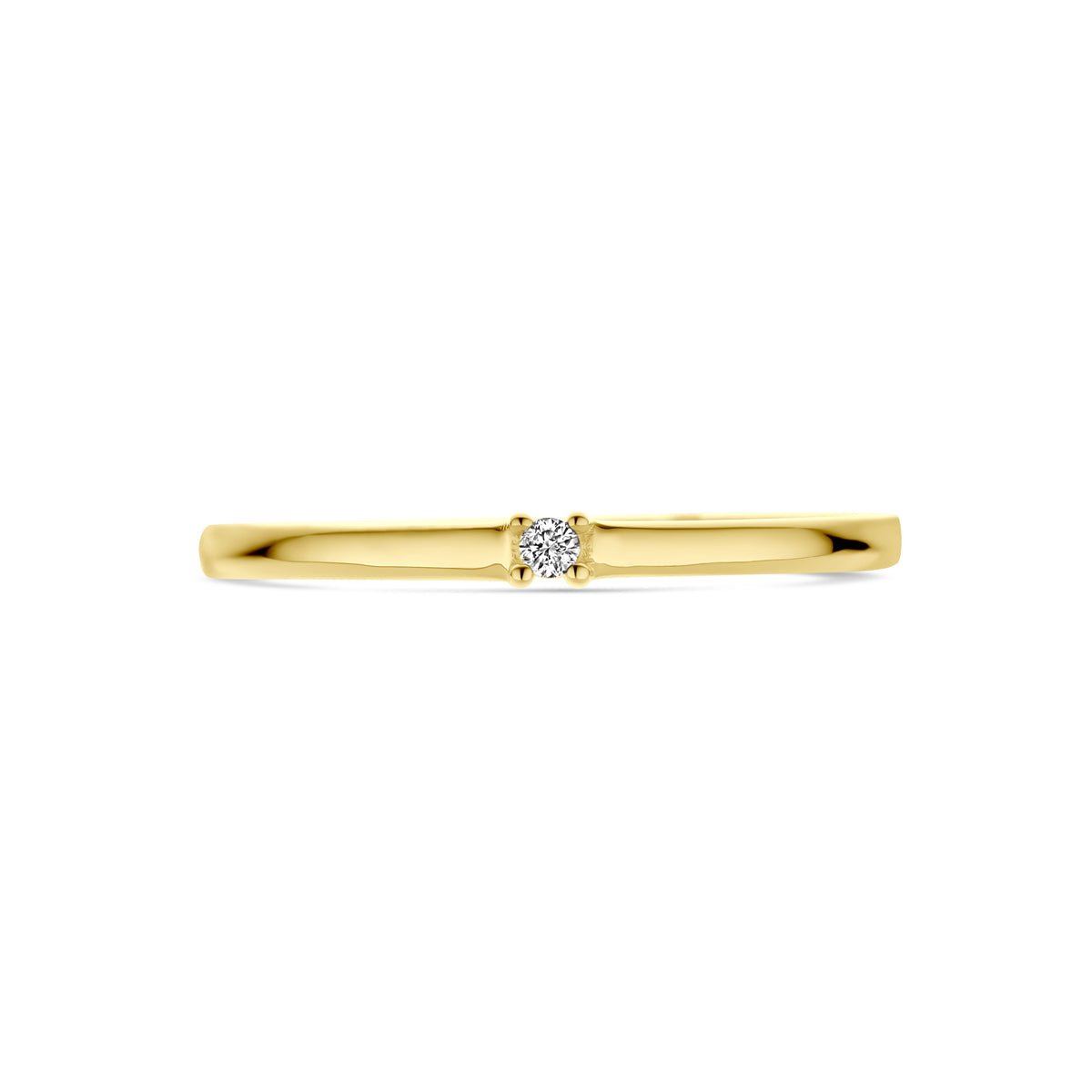 Detail van hoogglans gepolijst 14K geelgoud ring - City Juwelier