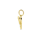 Detail van hoogglans gepolijste gouden hart hanger - City Juwelier